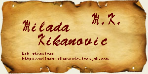 Milada Kikanović vizit kartica
